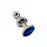 Металлическая анальна пробка Wooomy Lollypop Double Ball Metal Plug Blue S, диам�етр 2,8 см, длина 8,