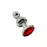 Металлическая анальна пробка Wooomy Lollypop Double Ball Metal Plug Red S �диаметр 2,8см, длина 8,5см