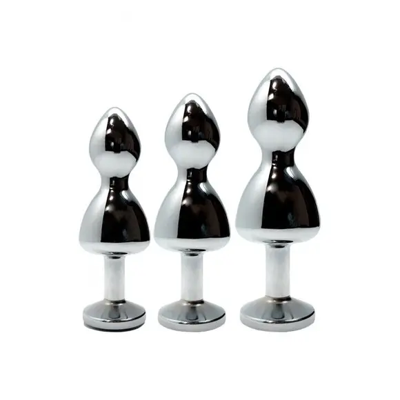 Металлическая анальна пробка Wooomy Lollypop Double Ball Metal Plug S, диаметр 2,8 см, длина 8,5 см