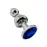 Металева анальна пробка Wooomy Lollypop Double Ball Metal Plug Blue L діаметр 3,5 см, довжин�а 10,5см