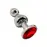 Металлическая анальная пробка Wooomy Lollypop Double Ball Metal Plug Red L диам�етр 3,5, длина 10,5 с