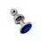 Металева анальна пробка Wooomy Lollypop Double Ball Metal Plug Blue M діаметр 3,1 см, довжин�а 9,4 см