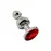 Металева анальна пробка Wooomy Lollypop Double Ball Metal Plug Red M, діаметр 3,1 см, довжин�а 9,4 см