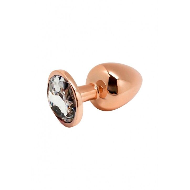 Металева анальн�а пробка Wooomy Tralalo Rose Gold Metal Plug Size M, діаметр 3,4 см, довжина 8 см