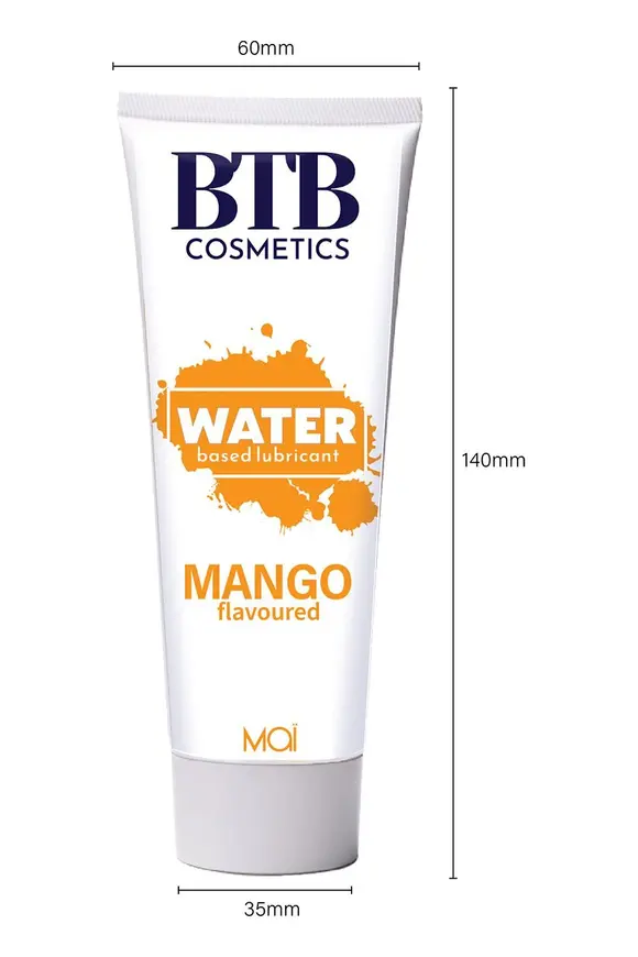 Змазка на водній основі BTB FLAVORED MANGO з ароматом манго (100 мл)