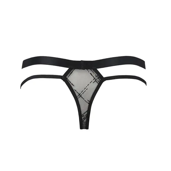 Мужские прозрачные стринги Passion 029 Thong Collin S/M Black, сетка