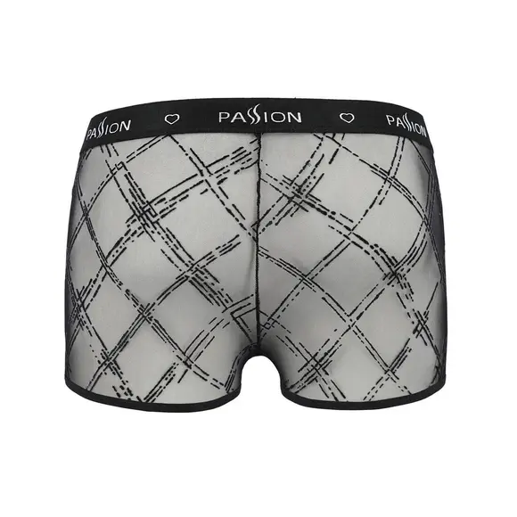 Мужские прозрачные боксеры Passion 032 Short James S/M Black, сетка