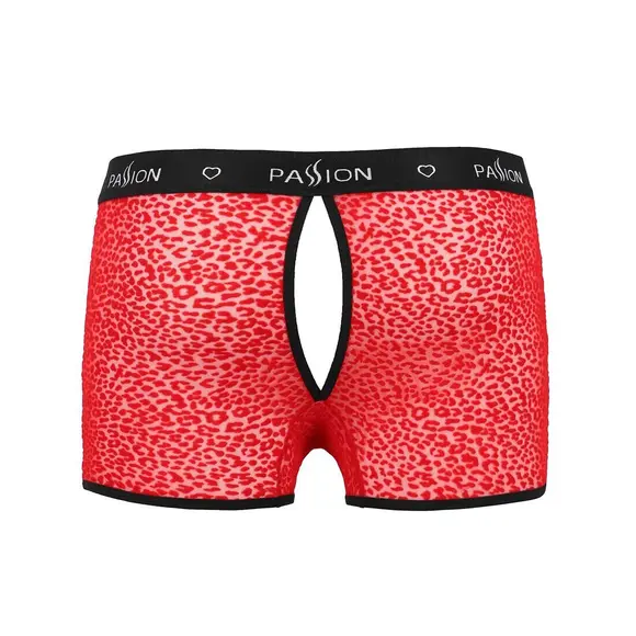 Мужские прозрачные боксеры Passion 046 Short Parker S/M Red, сетка, под леопард