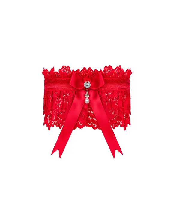 Ажурная подвязка Obsessive Amor Cherris garter, red