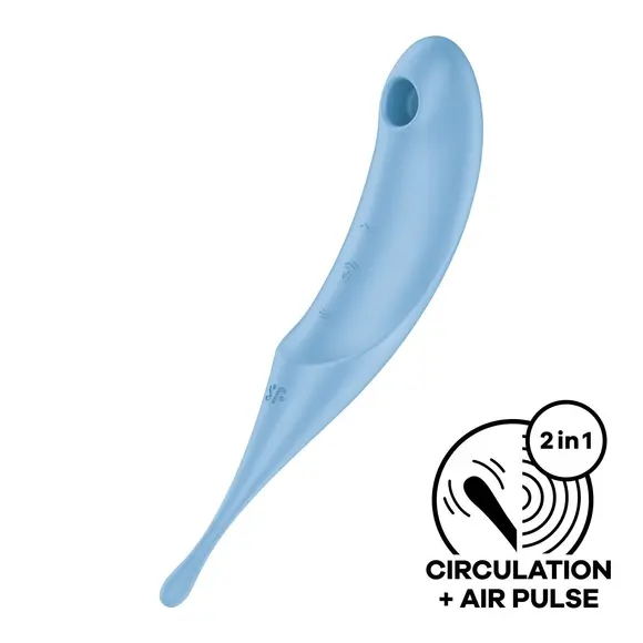 Вібратор для клітора з вакуумною стимуляцією Satisfyer Twirling Pro Blue