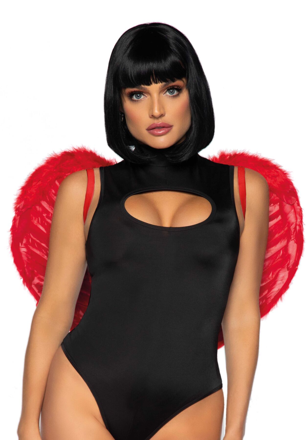 Крила дияволиці Leg Avenue devil wings Red, справжнє пір’я