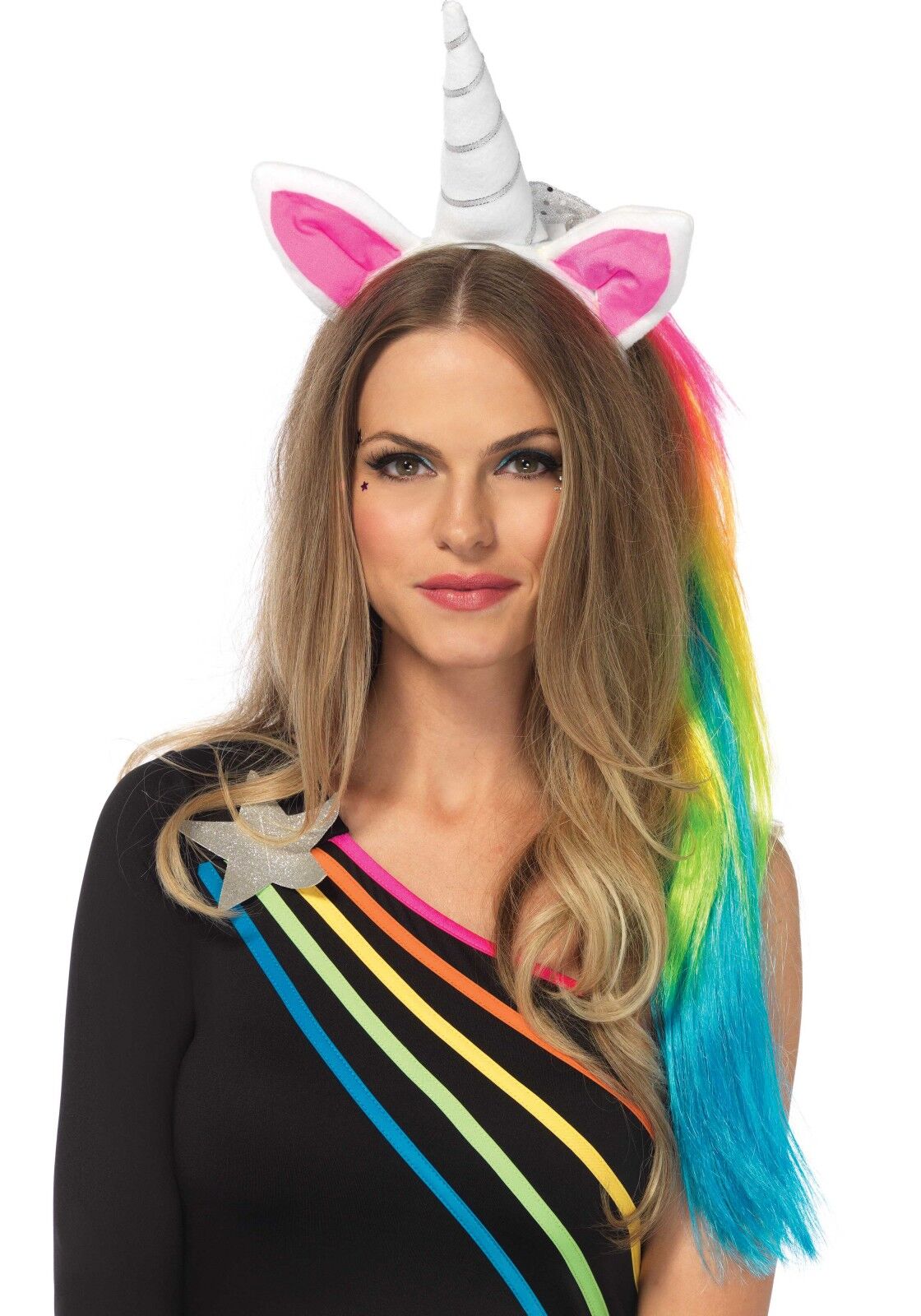 Обруч рог единорога Leg Avenue Magical Unicorn Headband, с радужной гривой