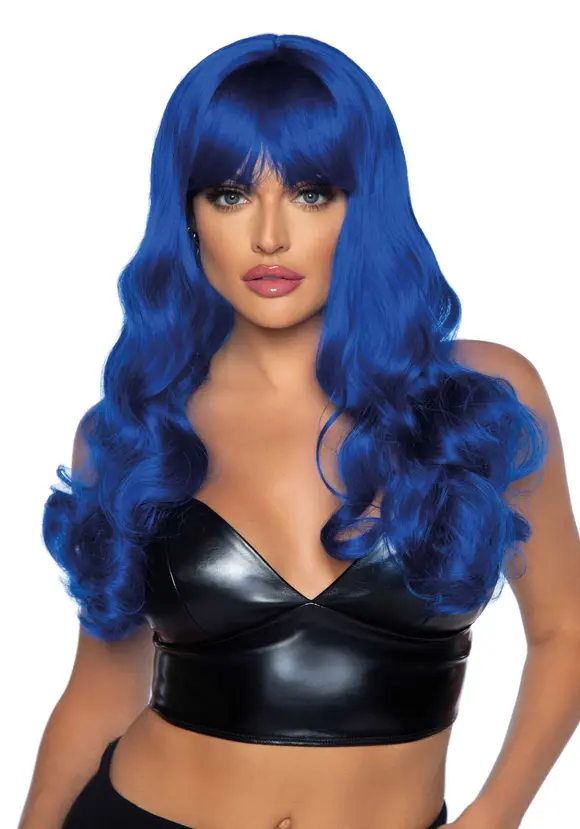 Волнистый парик Leg Avenue Misfit Long Wavy Wig Blue, длинный, реалистичный вид, 61 см