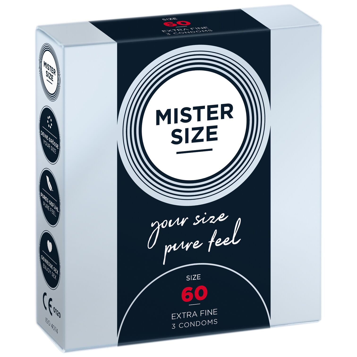 Презерва�тивы Mister Size - pure feel - 60 (3 condoms), толщина 0,05 мм