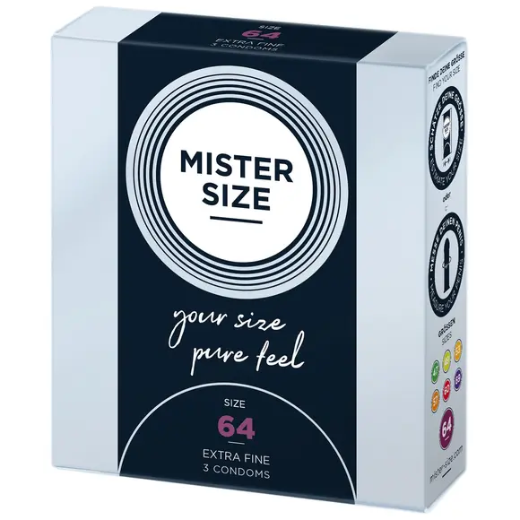 Презервативы Mister Size - pure feel - 64 (3 condoms), толщина 0,05 мм