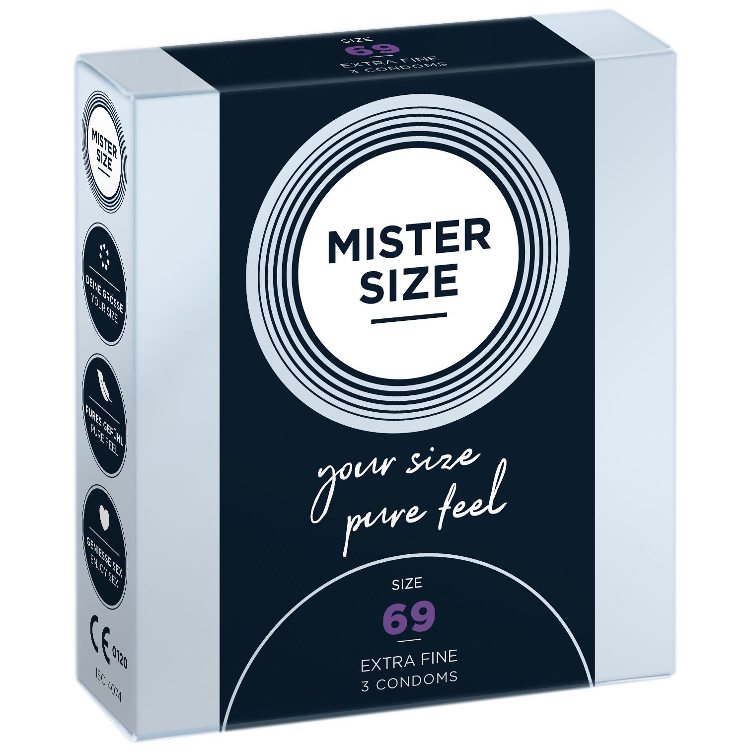 Презервативи Mister Size - pure feel - 69 (3 condoms), тов�щина 0,05 мм