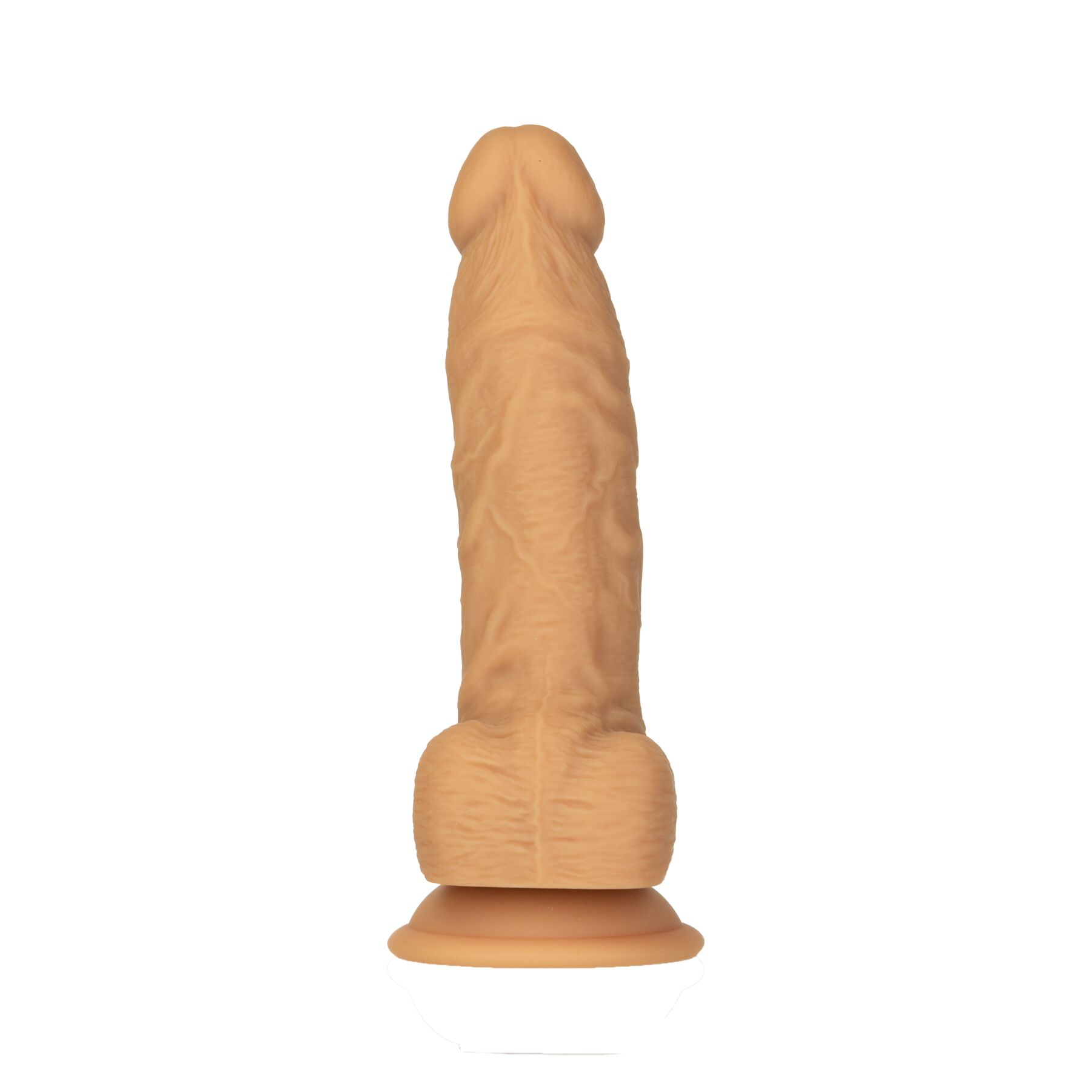 Фаллоимитатор ADDICTION Dual Density Silicone Dildo Caramel 8″, присоска, диаметр 4,3 см, вибропуля 