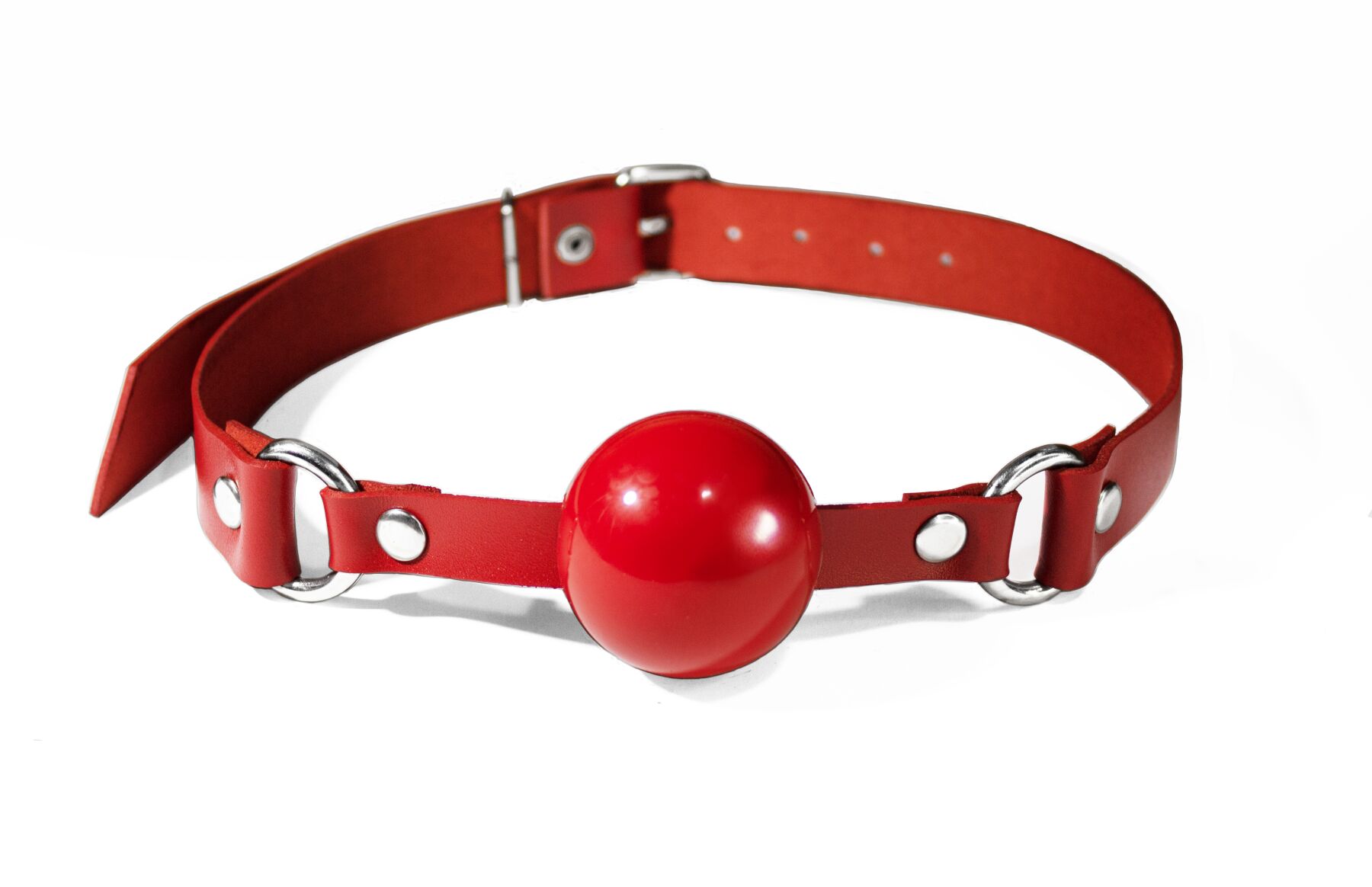 Кляп силікон�овий Feral Feelings Silicon Ball Gag Red/Red, червоний ремінець, червона кулька
