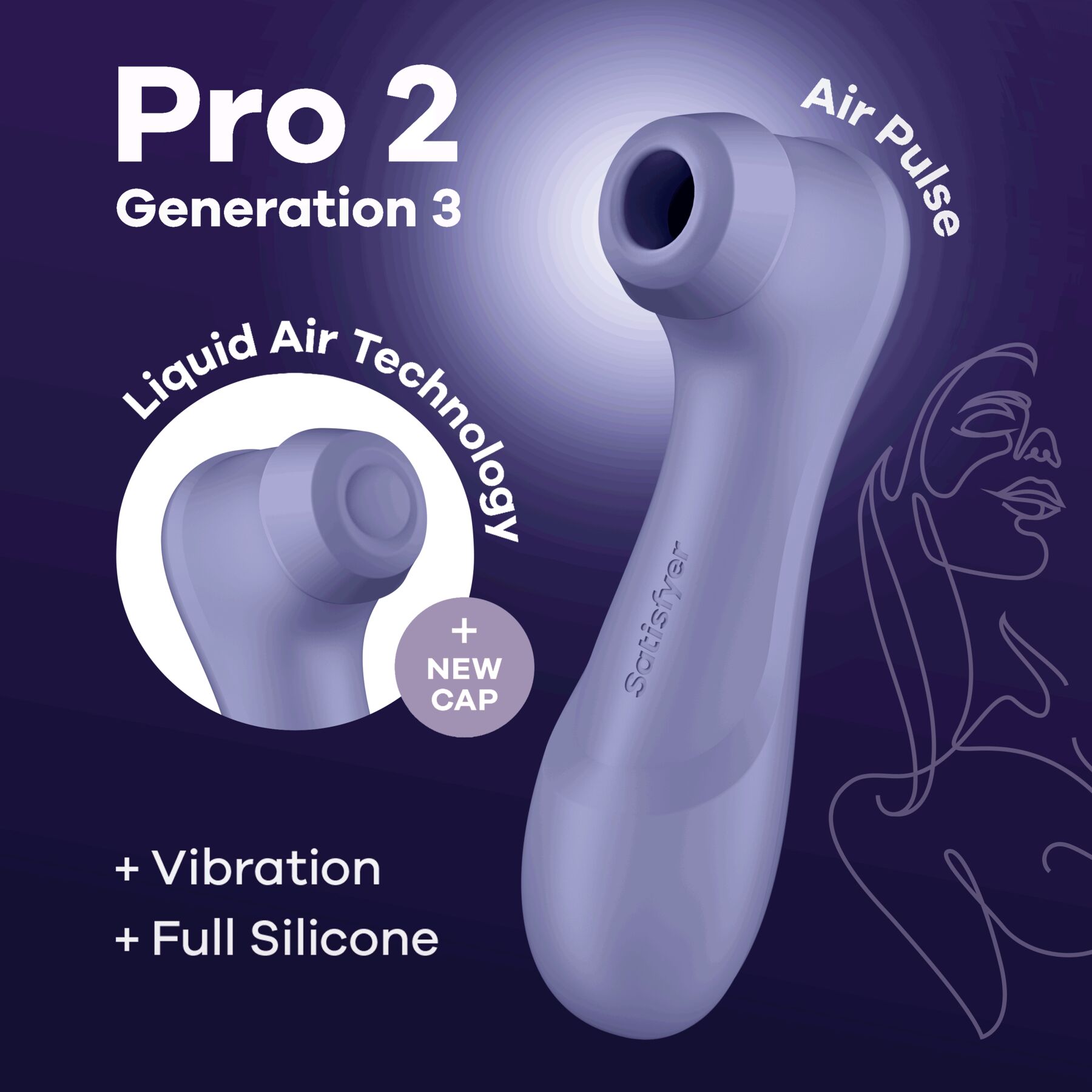 Вакуумний кліторальний стимулятор Satisfyer Pro 2 Generation 3 with Liquid Air Lilac