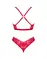 Комплект білизни Obsessive Lacelove cupless 2-pcs set XL/2XL Red, відкритий доступ, відкриті груди