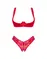 Комплект белья Obsessive Lacelove cupless 2-pcs set XL/2XL Red, открытый доступ, открытая грудь