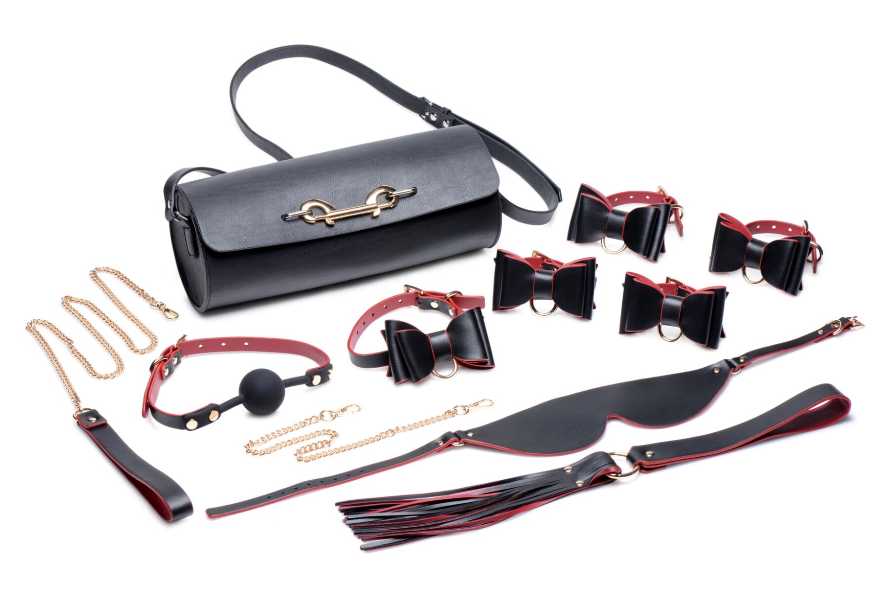 Набор БДСМ с дорожной сумкой Master Series: Bow — Luxury BDSM Set With Travel Bag, 11 предметов