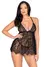 Пеньюар Leg Avenue Floral lace babydoll & string Black S