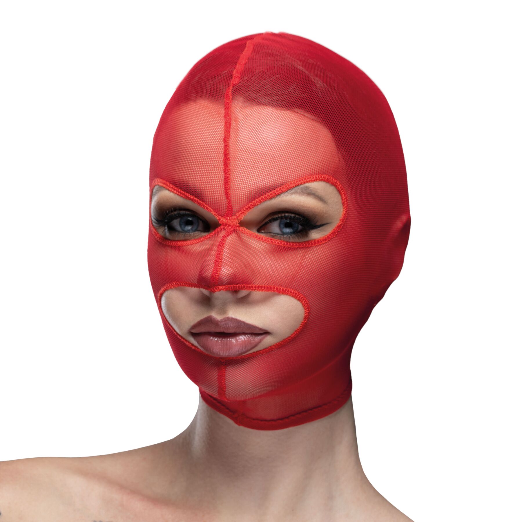 Маска �сітка з відкритим ротом та очима Feral Feelings - Mask Red