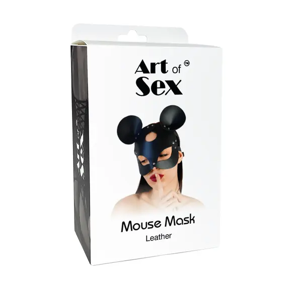 Кожаная маска зайки Art of Sex - Mouse Mask, цвет Розовый