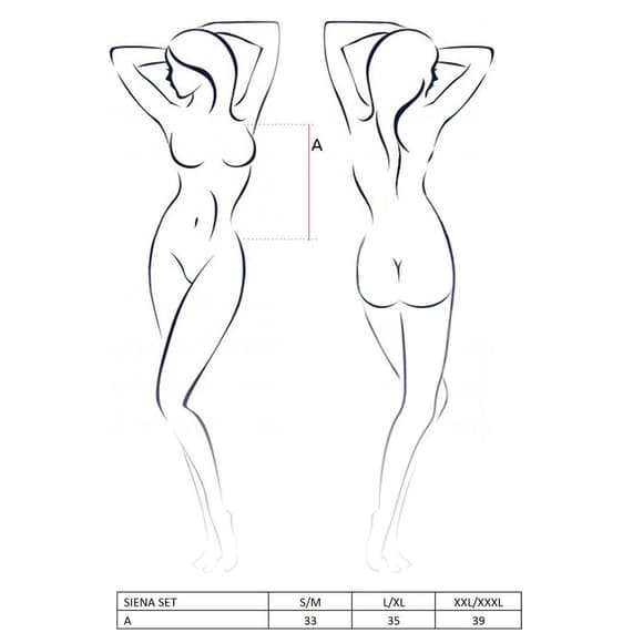 Костюм медсестри SIENA SET S/M - Passion, трусики, ліф-фартушок, головний убір, нарукавники