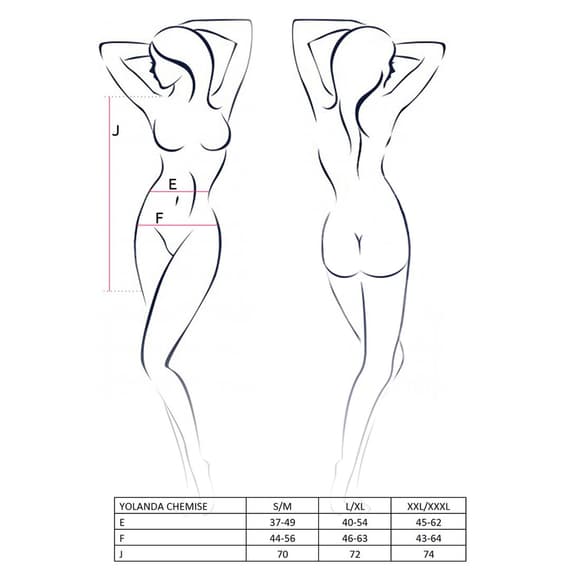 Прозора сорочка з довгим рукавом Passion YOLANDA CHEMISE S/M, pink, трусики