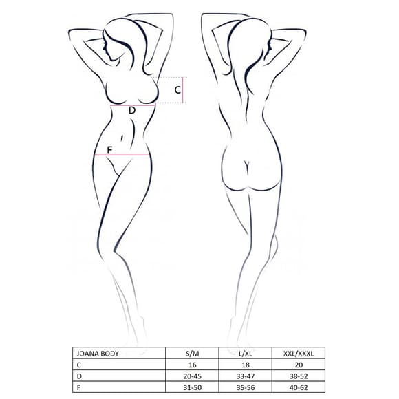 (SALE) Боді монокіні під латекс JOANA BODY black L/XL Passion