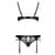 Комплект білизни Passion PAULINE SET S/M, black, стрепи, ліф, стрінги і пояс для панчох