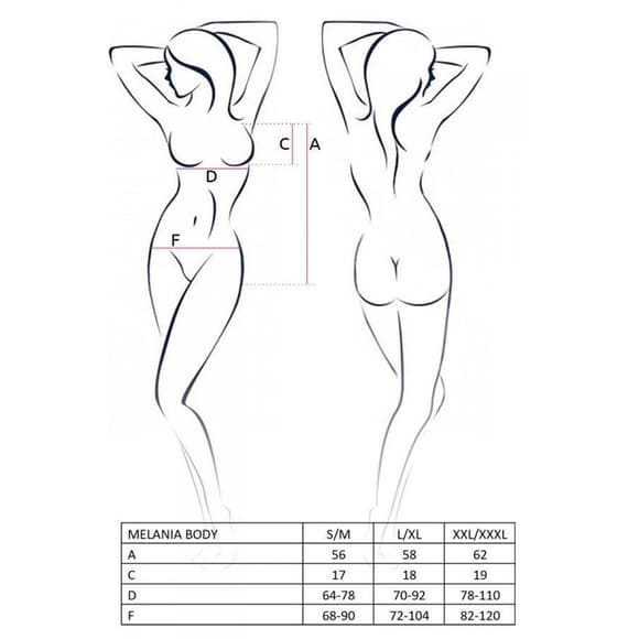 Боди Passion MELANIA BODY L/XL, black