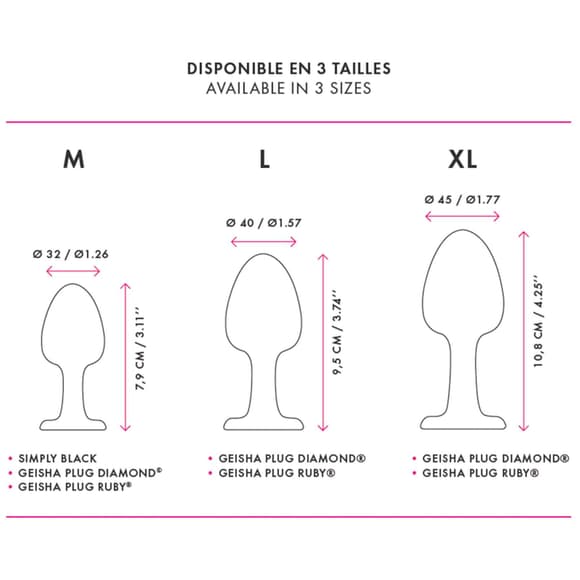 Анальная пробка Dorcel Geisha Plug Diamond M с шариком внутри, создает вибрации, макс. диаметр 3,2см