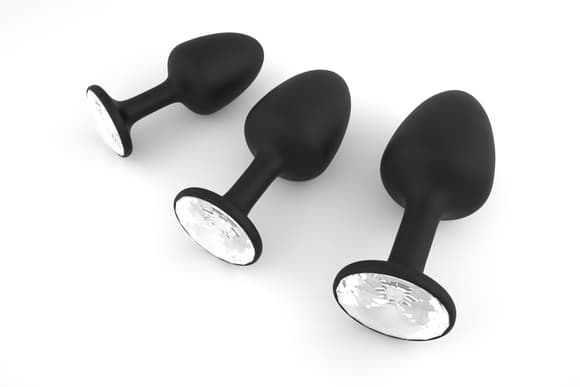 Анальная пробка Dorcel Geisha Plug Diamond L с шариком внутри, создает вибрации, макс. диаметр 4 см