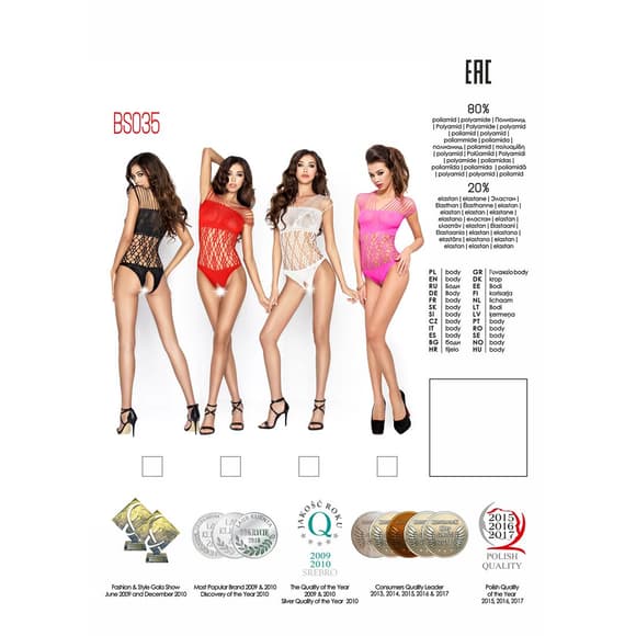 Бодістокінг Passion BS035 pink, боді, імітація топа та трусиків