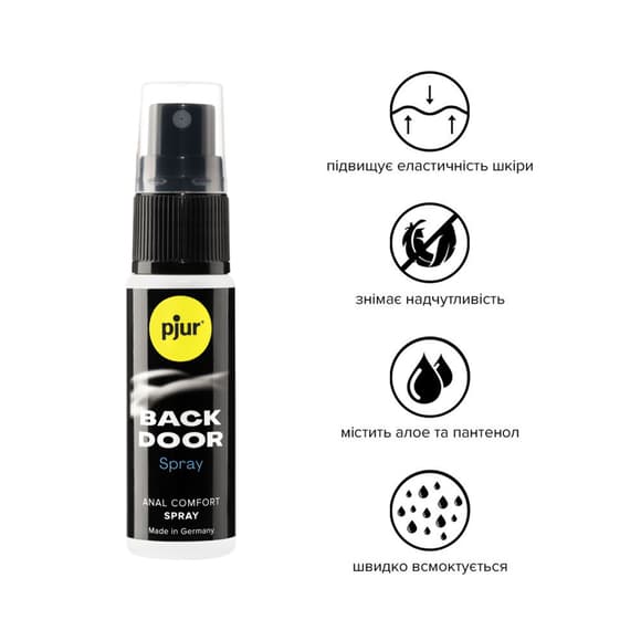 Розслаблювальний анальний спрей pjur BACK DOOR spray 20 мл, з пантенолом та алое, концентрований