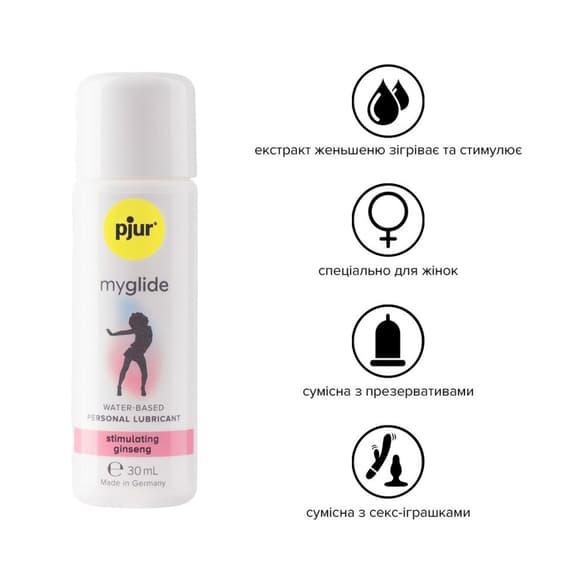 Збуджувальний лубикант на водній основі pjur myglide 30 мл, із женьшенем, тепло+поколювання