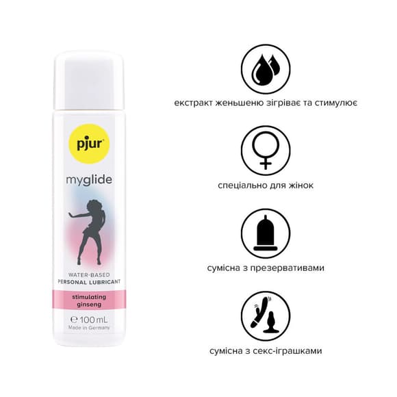 Збуджувальний лубикант на водній основі pjur myglide 100 мл, із женьшенем, тепло+поколювання