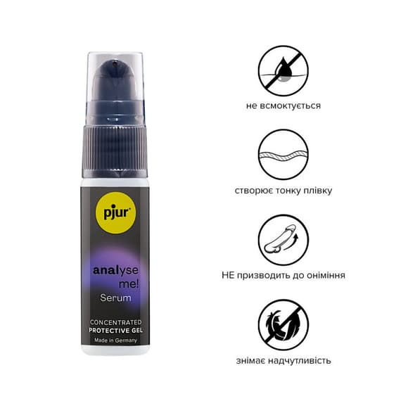 Розслаблювальна анальна сироватка pjur analyse me! Serum 20 мл, утворює плівку, без анестетиків