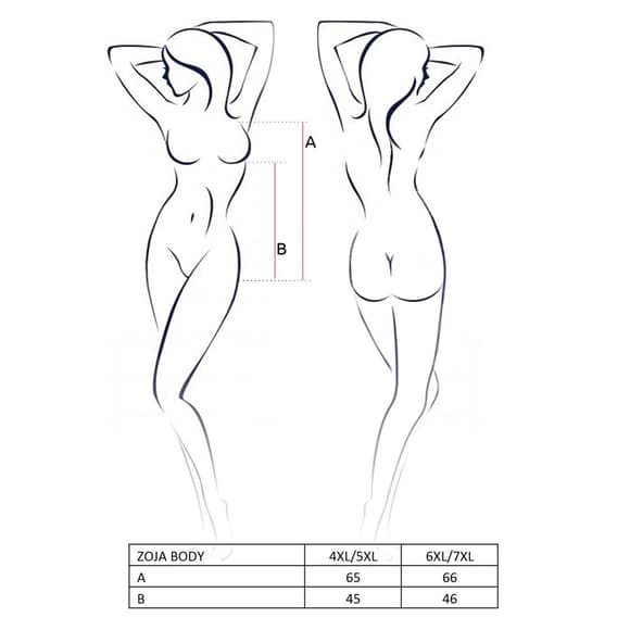 (SALE) Боді монокіні з глибоким декольте ZOJA BODY black 6XL/7XL  - Passion