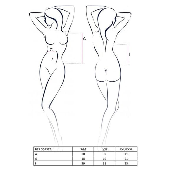 Корсет під латекс з пажами Passion Exclusive BES CORSET S/M, black, стрінги, шну рівка
