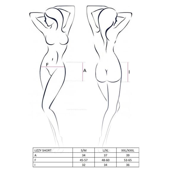 (SALE) Шортики под латекс со шнуровкой LIZZY SHORT black XXL/XXXL - Passion Exclusive