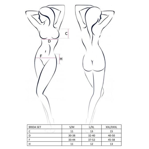 (SALE) Комплект білизни BRIDA SET OpenBra red L/XL - Passion Exclusive: трусики-танга, пояс, ліф