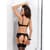 Комплект білизни Passion Exclusive HAYA SET L/XL, black, стрінги, ліф, пояс для панчіх