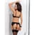 Комплект білизни Passion Exclusive HAYA SET S/M, black, стрінги, ліф, пояс для панчіх