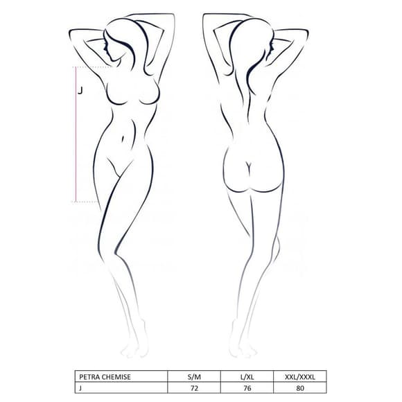 (SALE) Сорочка приталенная PETRA CHEMISE black XXL/XXXL - Passion Exclusive, трусики