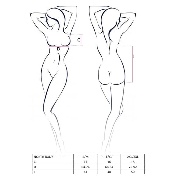 Боди с открытой грудью Passion Exclusive NORTH BODY S/M, black