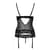 Корсет з відкритими грудьми Passion Exclusive NORTH CORSET XXL/XXXL, black, пажі, трусики, шнурівка